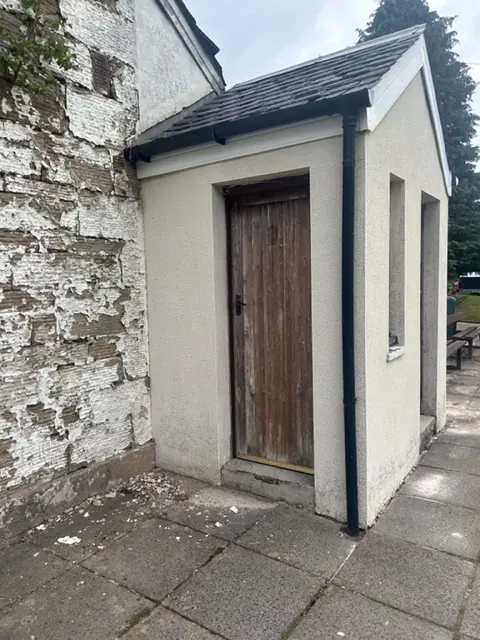 Clubhouse side porch after cleaning