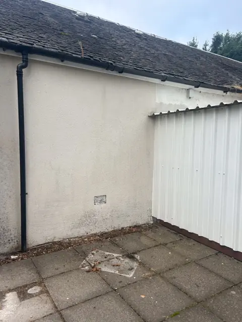 Clubhouse rear wall after cleaning